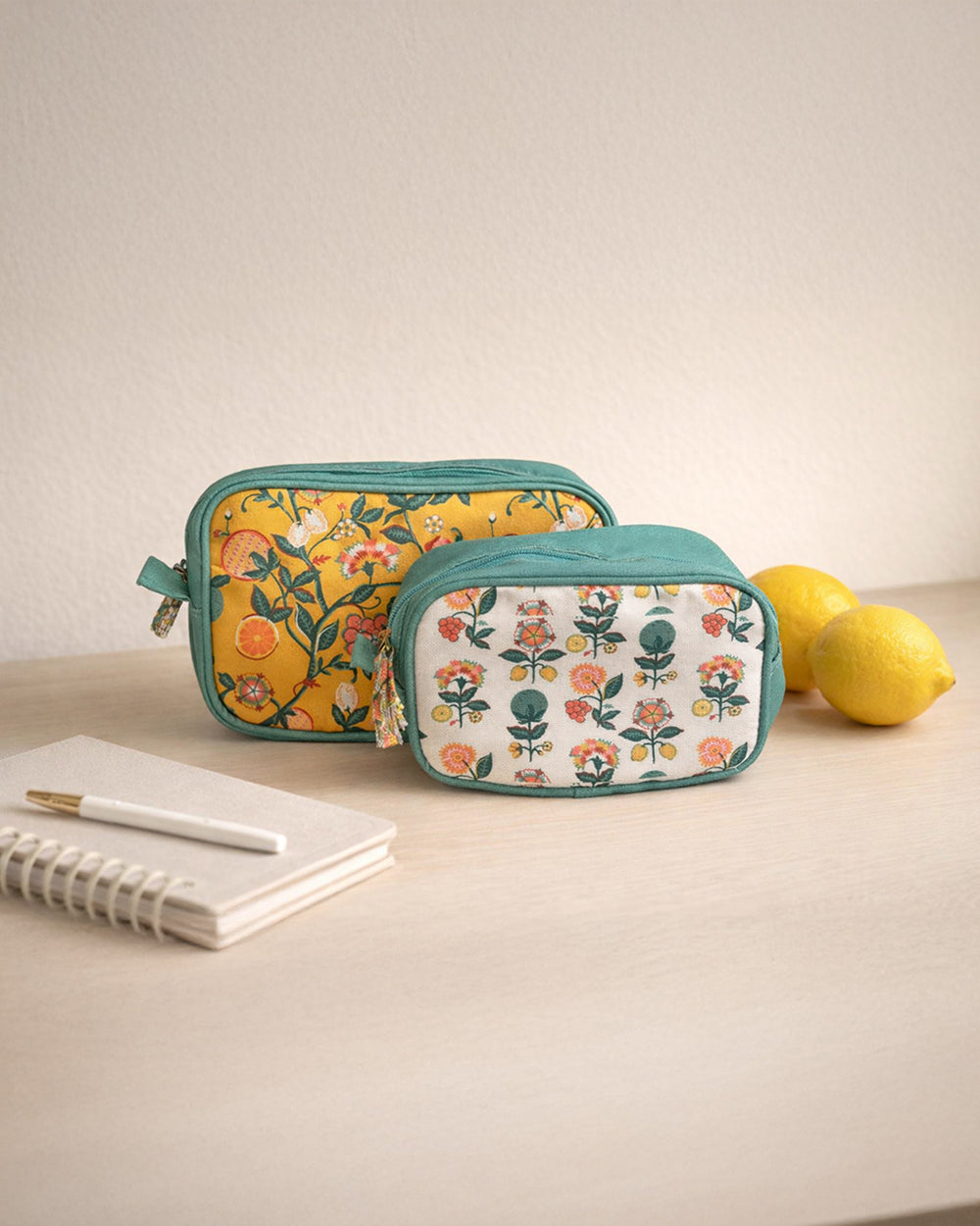 Limonata Travel Pouches Set of 2 | Citrus Zest