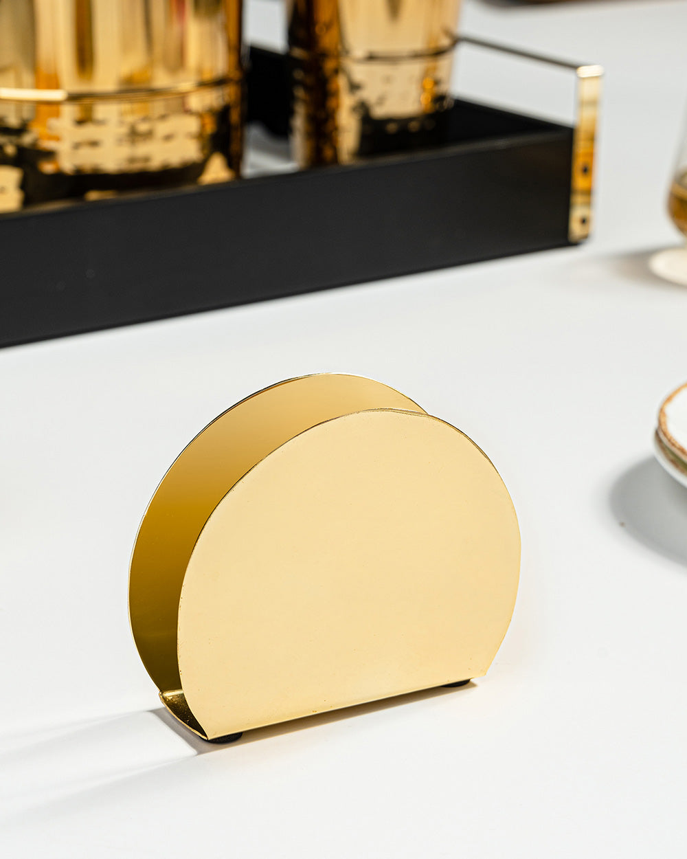 Classic Gold Napkin Holder - Round
