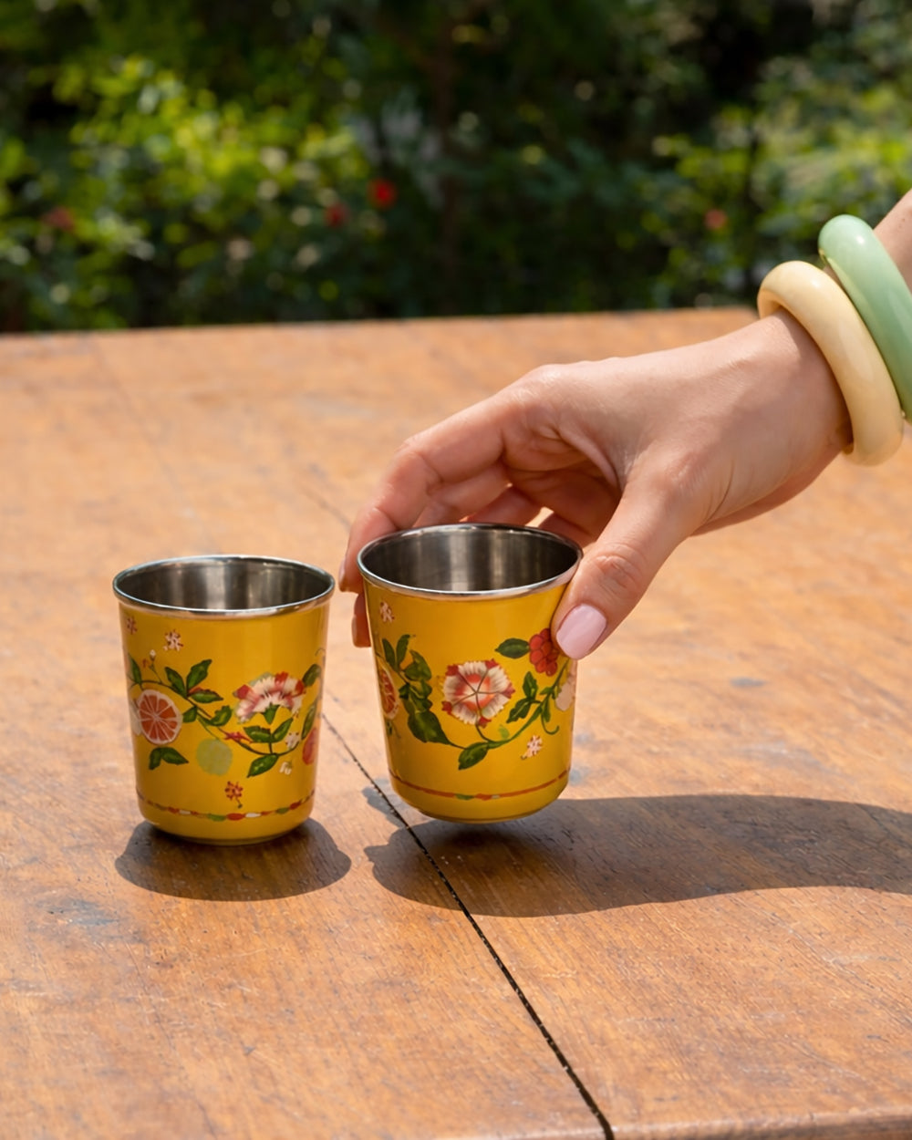 Limonata Steel Tumblers - Set of 2, 220 ml | Citrus Zest