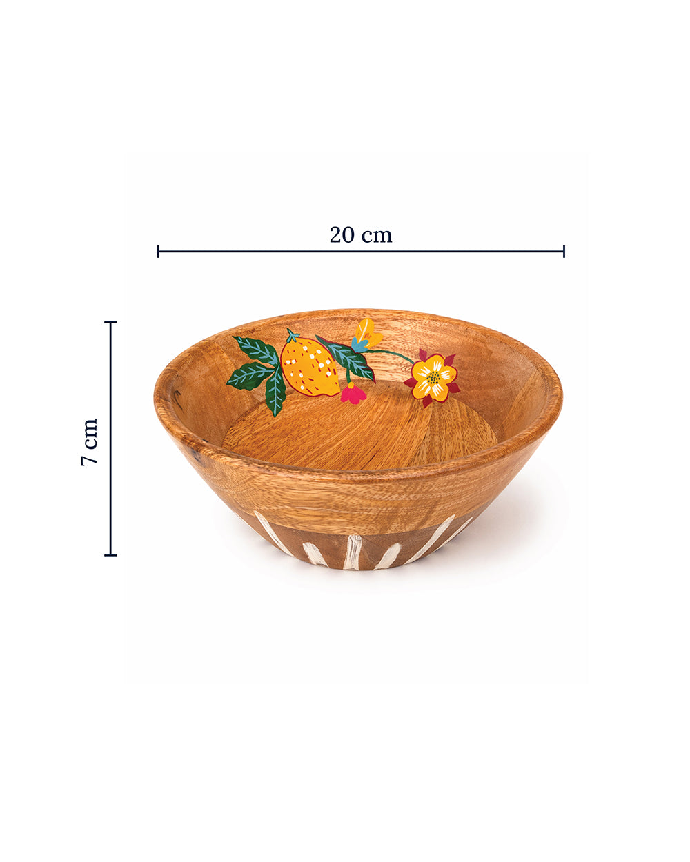 Florentine Wooden Salad Bowl ( Small), 8"| Citrus Zest