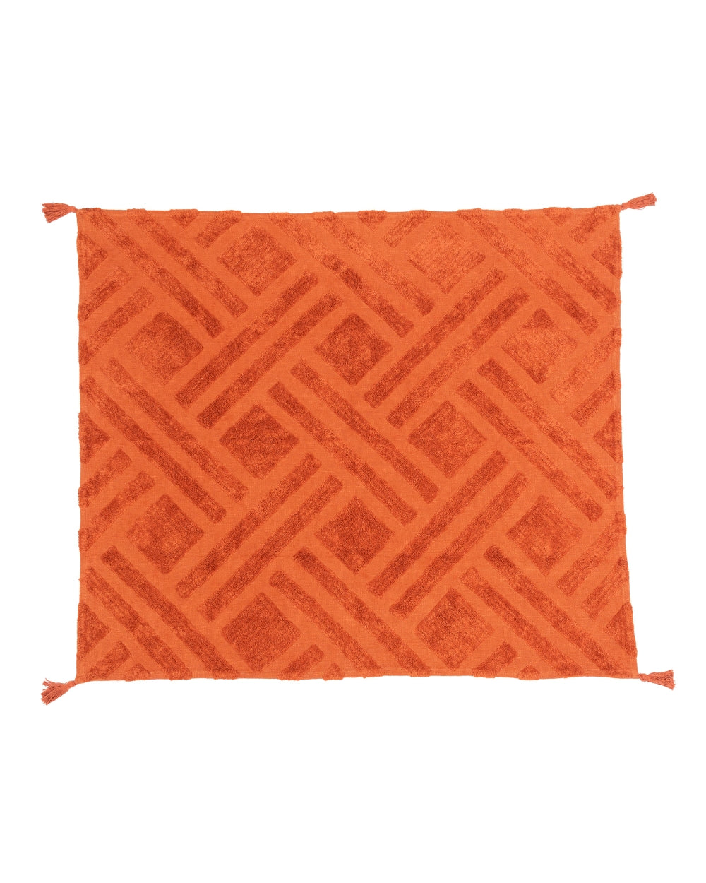 Terracotta Tufted Throw Blanket