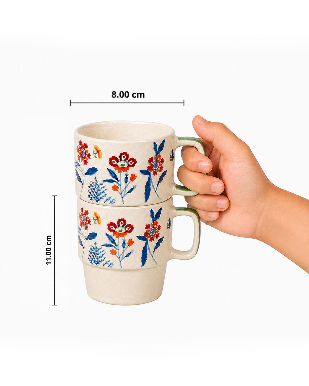 Wild Bloom Stacked Mug Set of 2 | Forest Folklore
