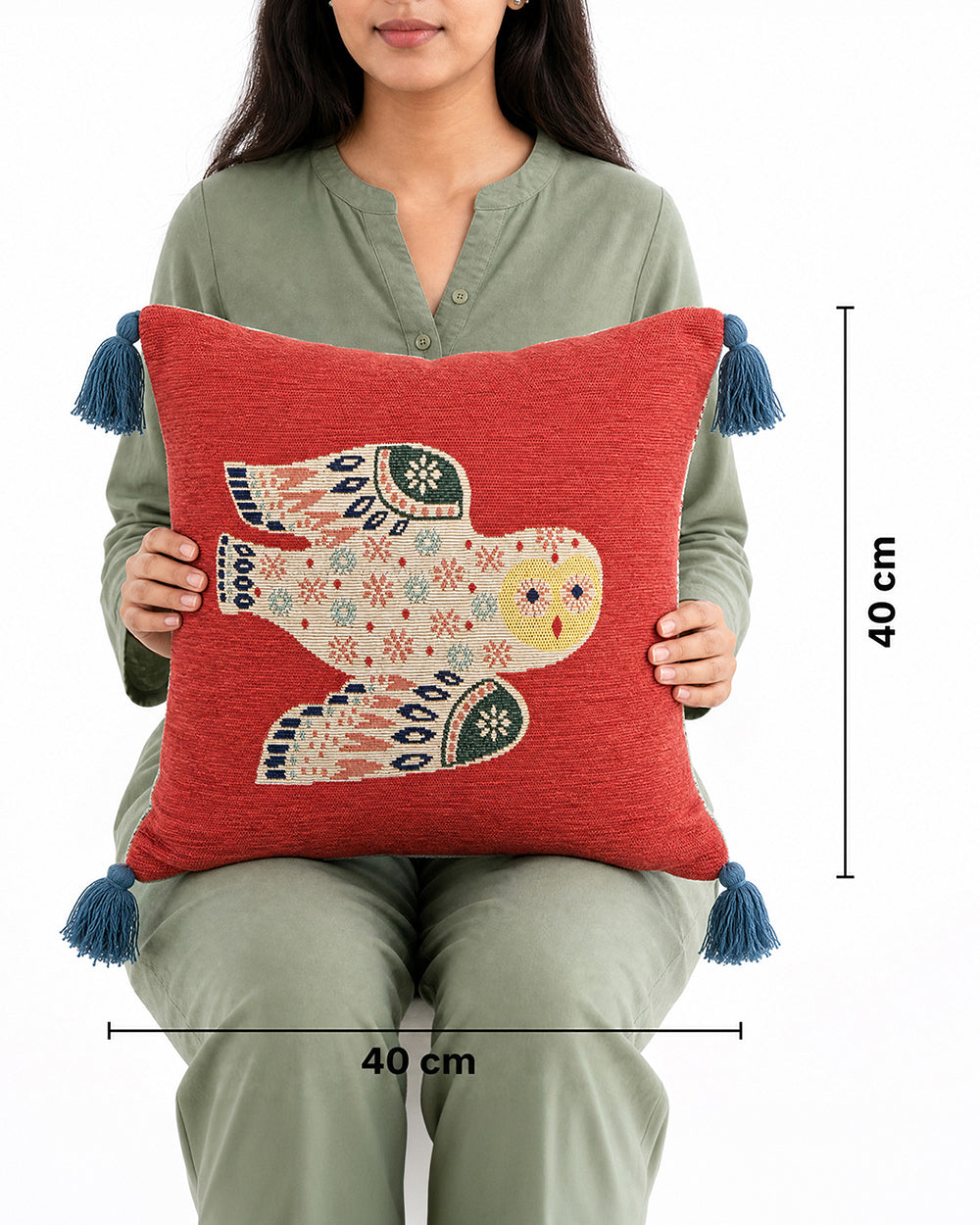 The Wise Owl jacquard Cushion Cover | Forest Folklore
