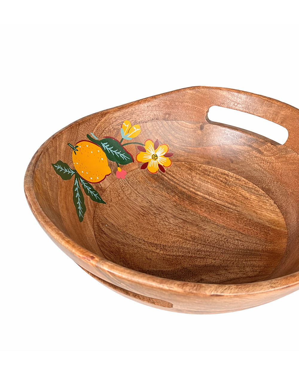Florentine Wooden Serving Bowl, 9"| Citrus Zest