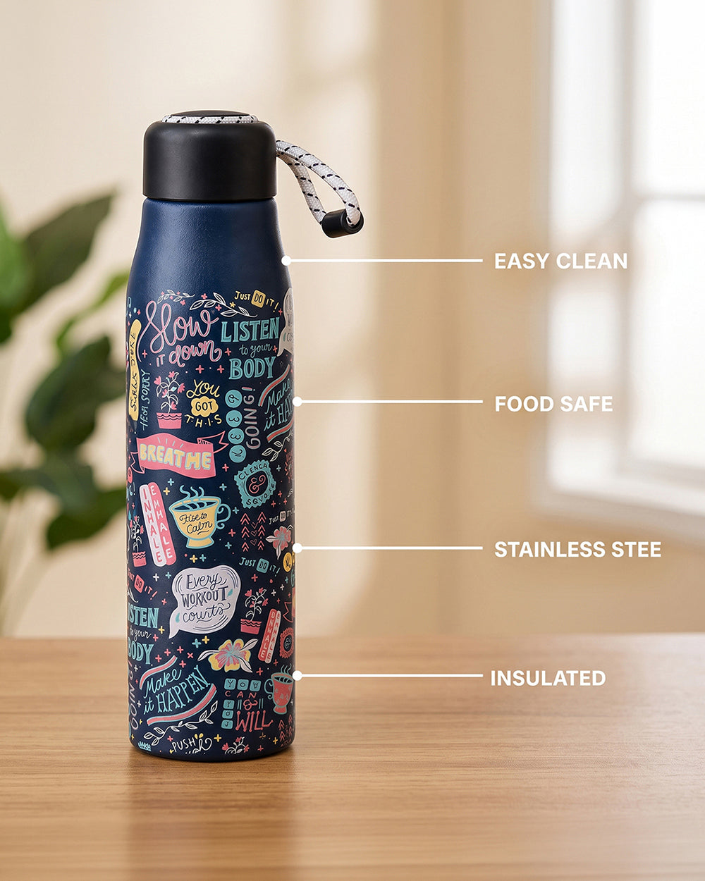 Things Indians Say Insulated Steel Sipper - 600 ml | Forest Folklore