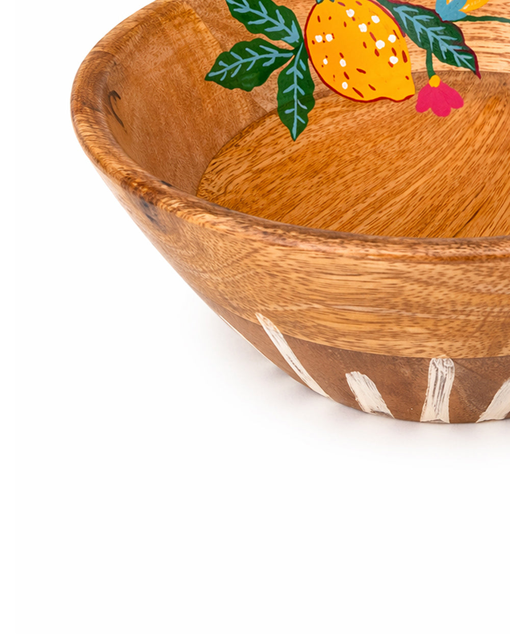 Florentine Wooden Salad Bowl ( Small), 8"| Citrus Zest