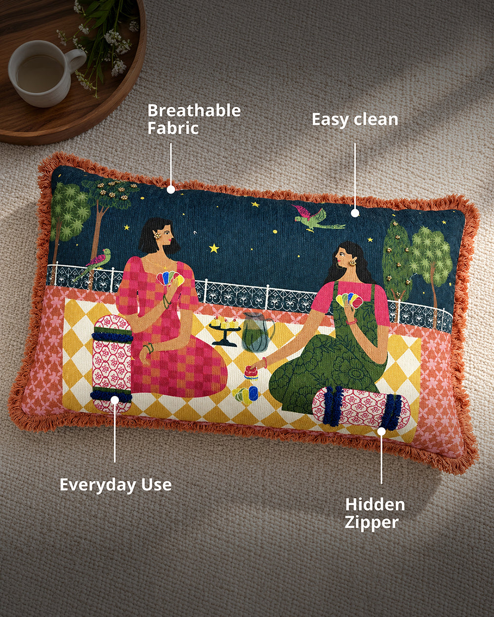 Golden Shaam Cushion Cover | Haveli Socials