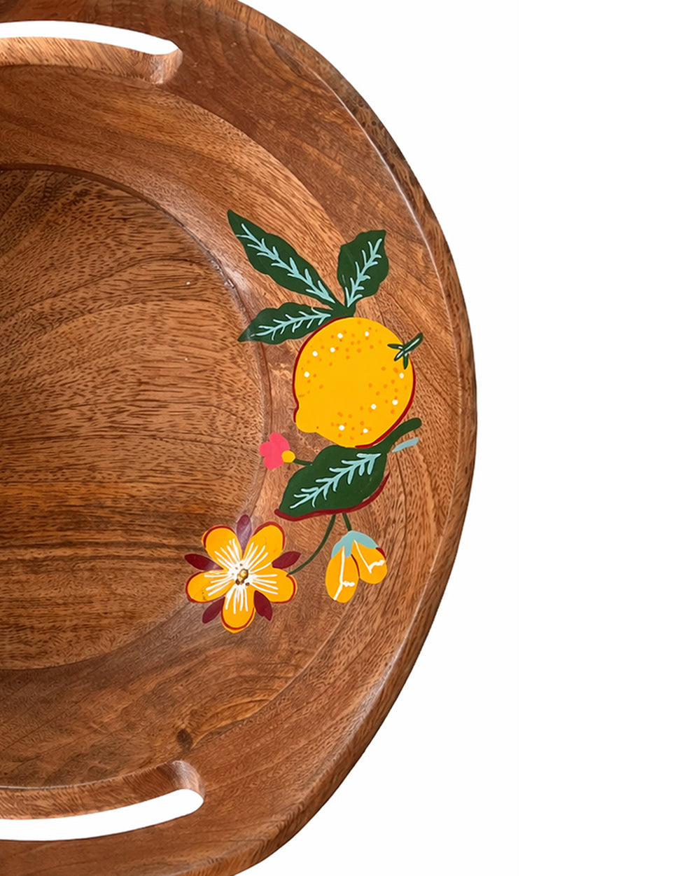 Florentine Wooden Serving Bowl, 9"| Citrus Zest