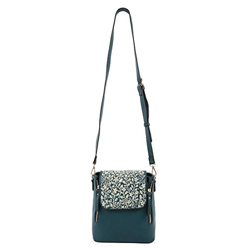 Forest Flowers Embroidered Sling Bag