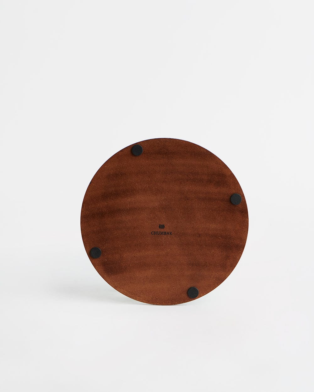 Chumbak Country Wooden Round Trivets -Farm Garden,Green, Ikkat, 8” x 8”, Set of 2