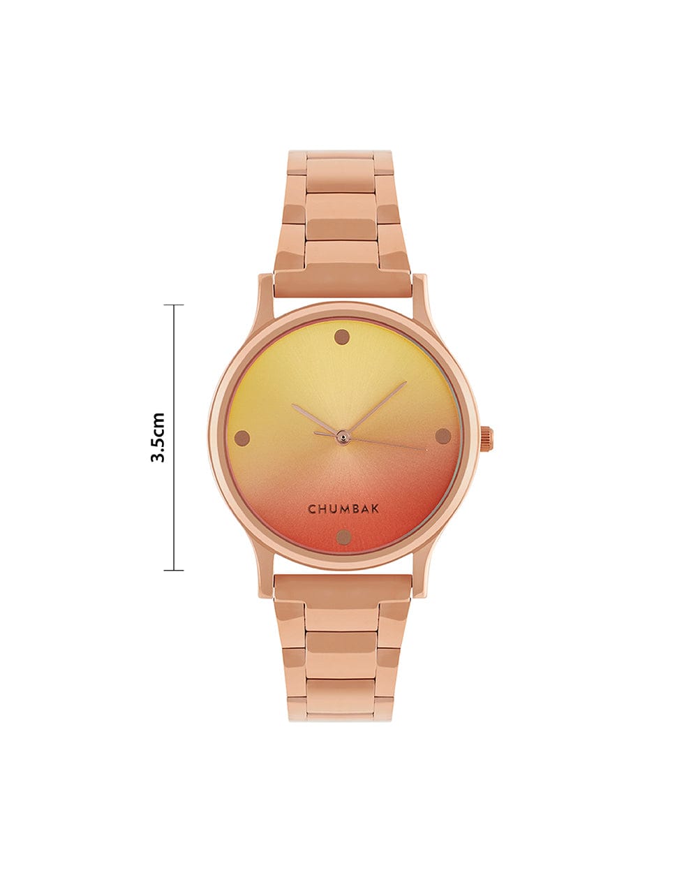 Chumbak TEAL by Chumbak Sunset Ombre Watch, Metal link Strap