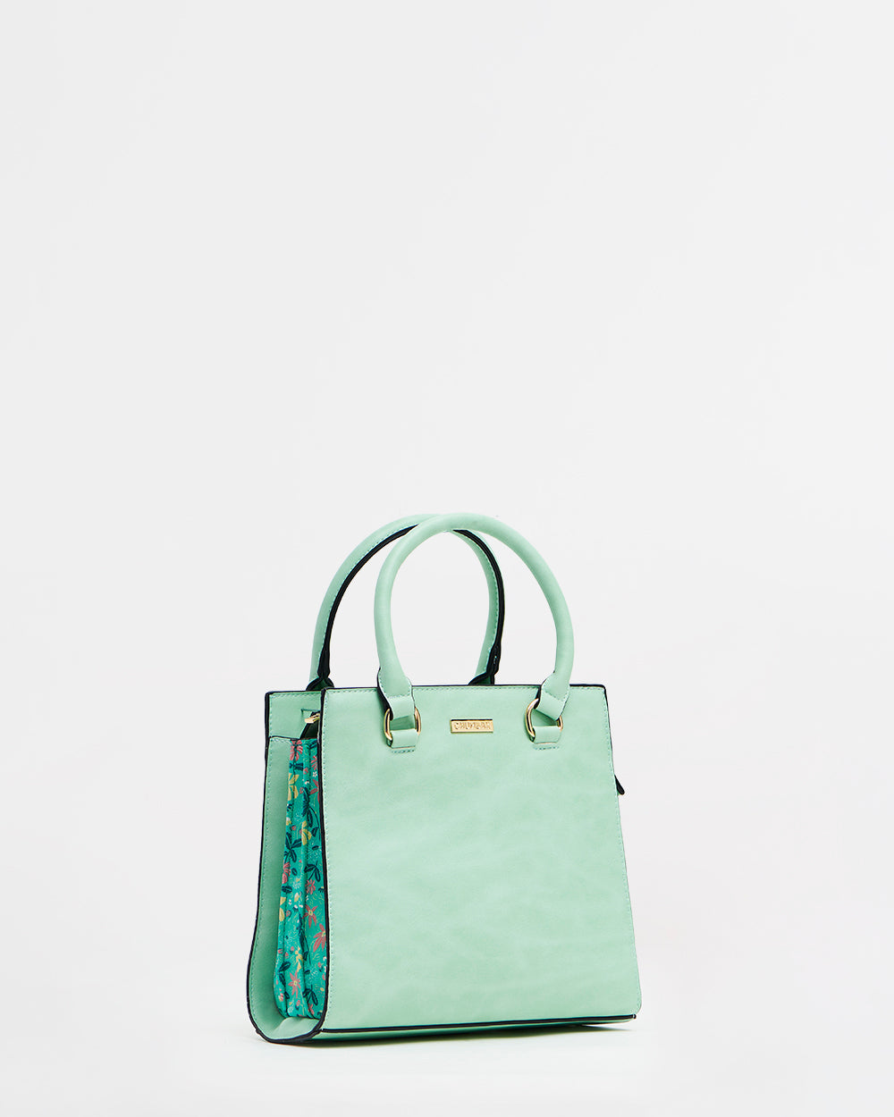 Neon Floral Hand Bag - Neon Green