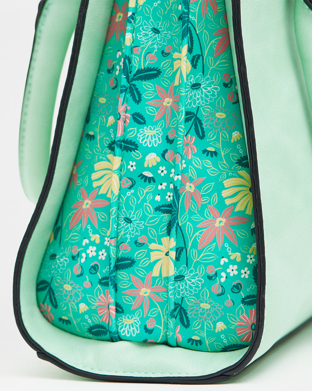 Neon Floral Hand Bag - Neon Green