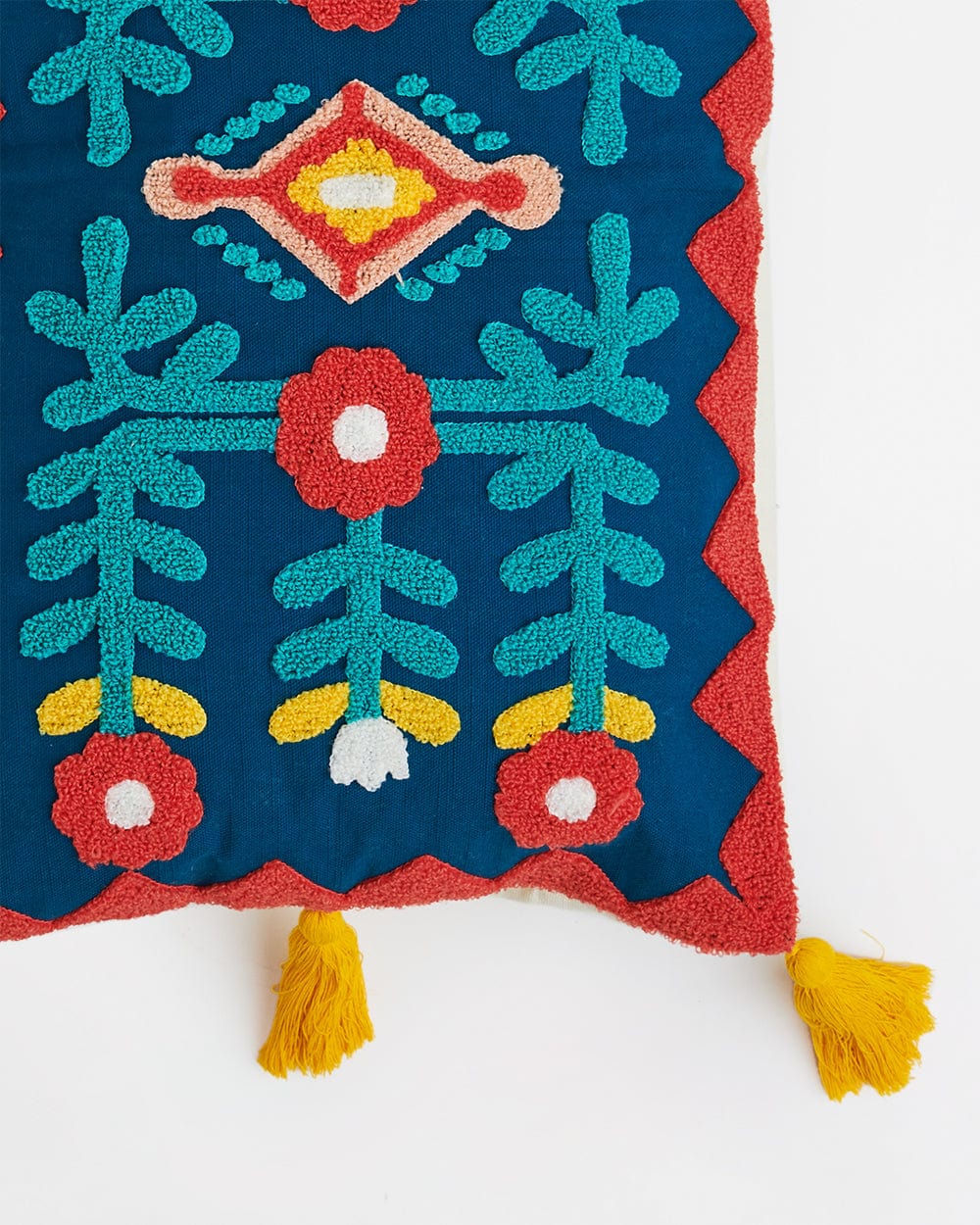 Chumbak Moroccan Mirror work Cushion with Tassele – 30X50 CM