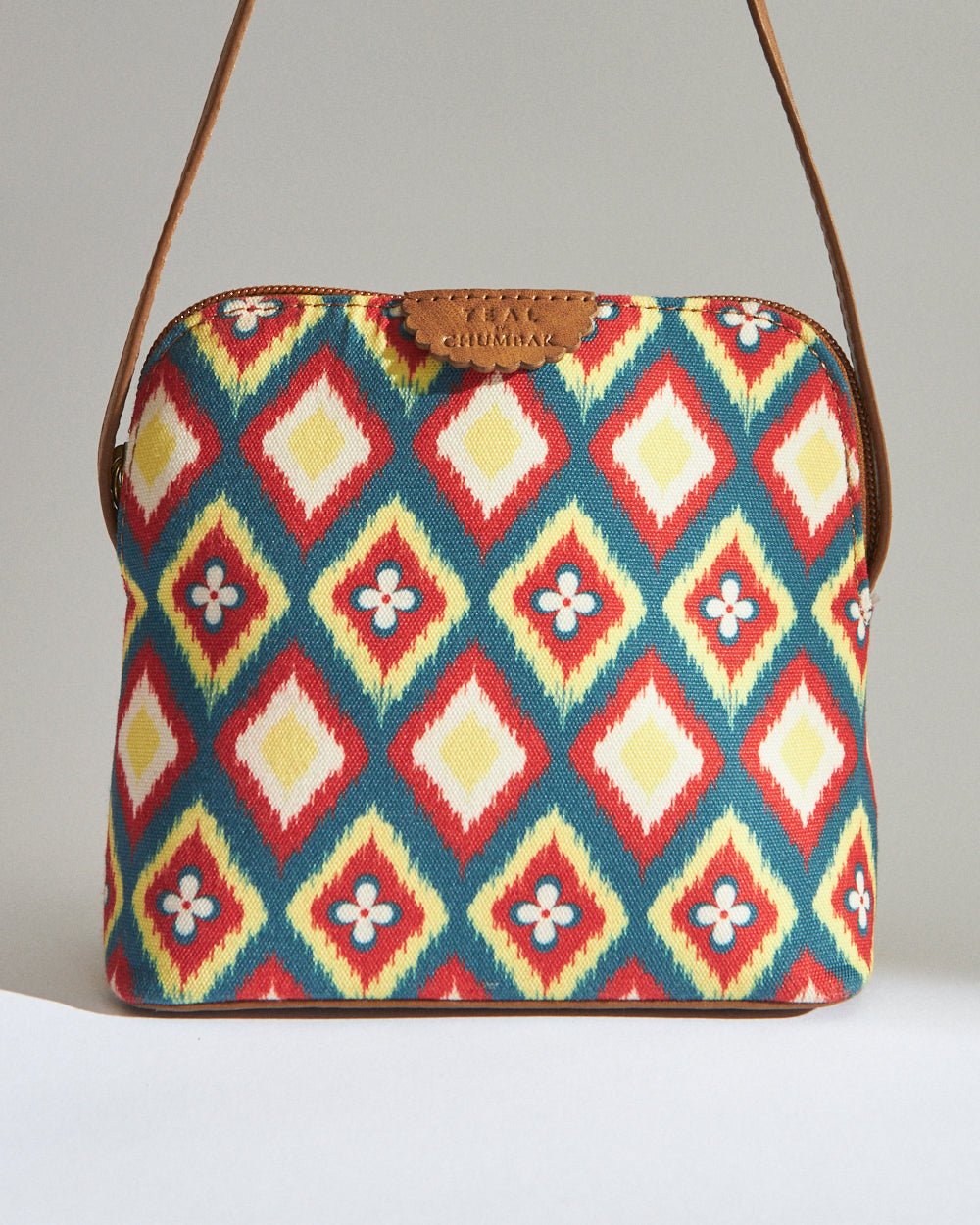 TealByChumbak Ikkat Glow Sling Bag
