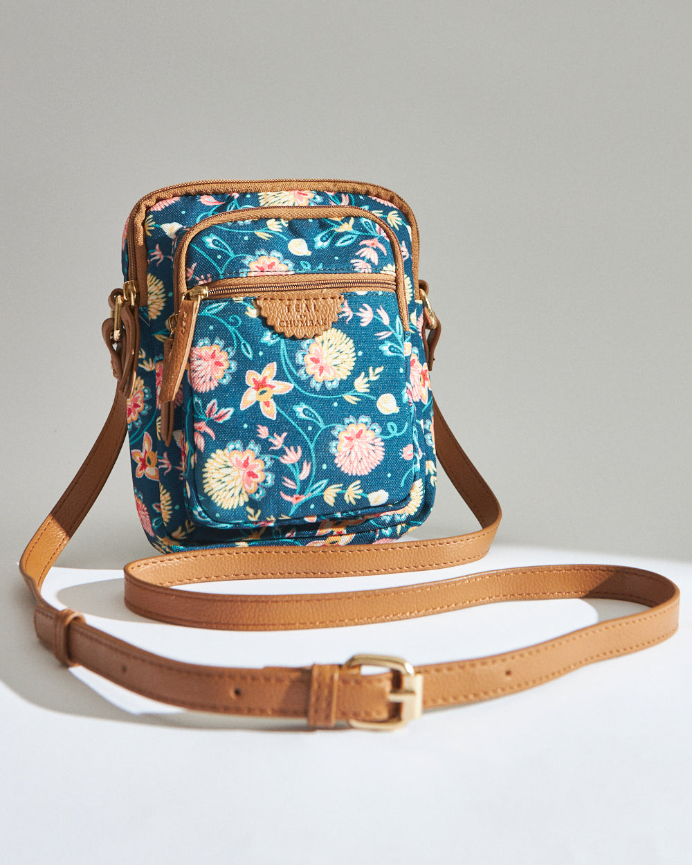 Teal by Chumbak Blue Bloom Wallet Sling Bag