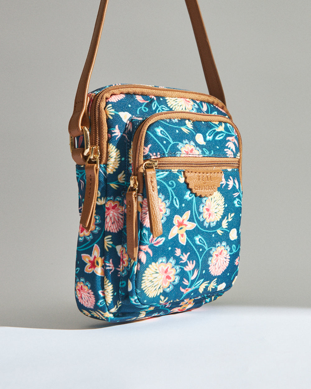 Teal by Chumbak Blue Bloom Wallet Sling Bag