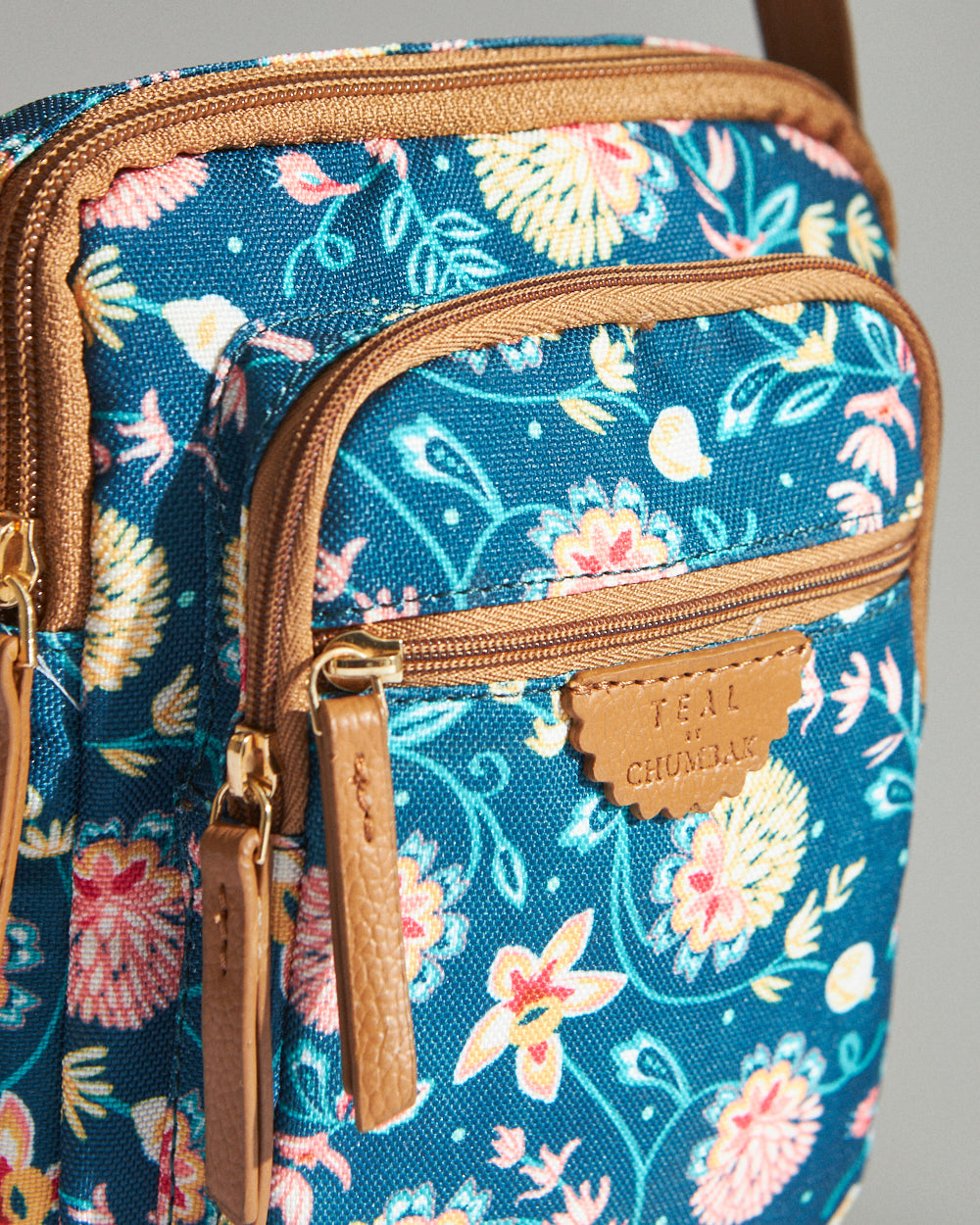 Teal by Chumbak Blue Bloom Wallet Sling Bag
