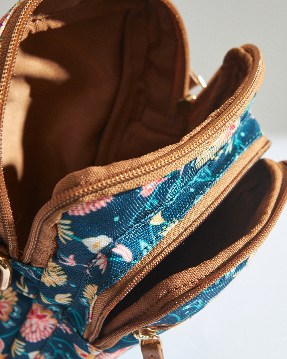 Teal by Chumbak Blue Bloom Wallet Sling Bag