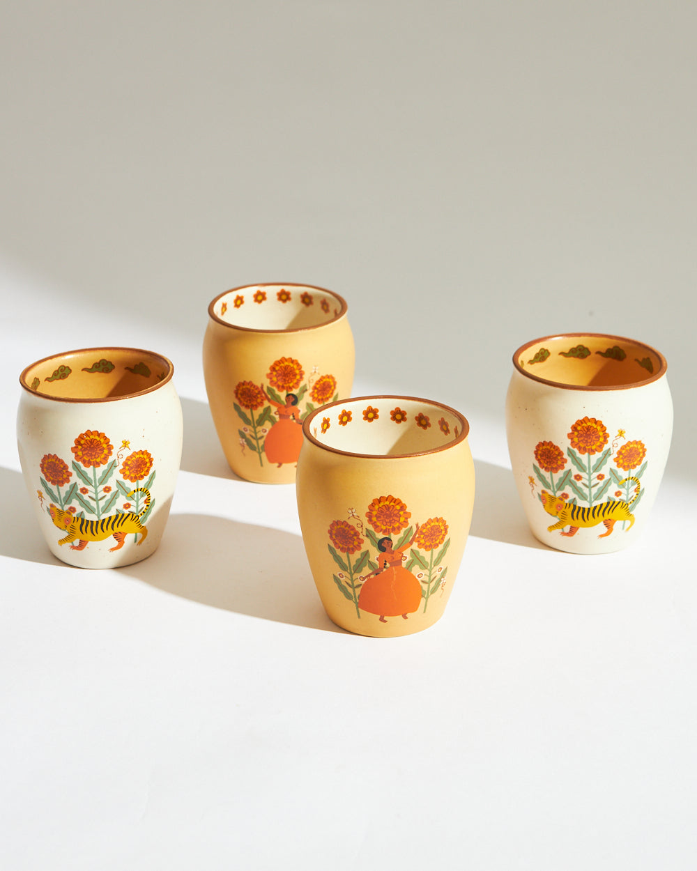 Marigold Kulhad - Set of 4