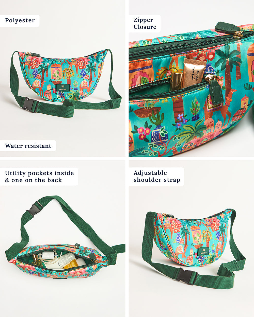 Trippy Half Moon Shoulder Bag - Jaipurscape