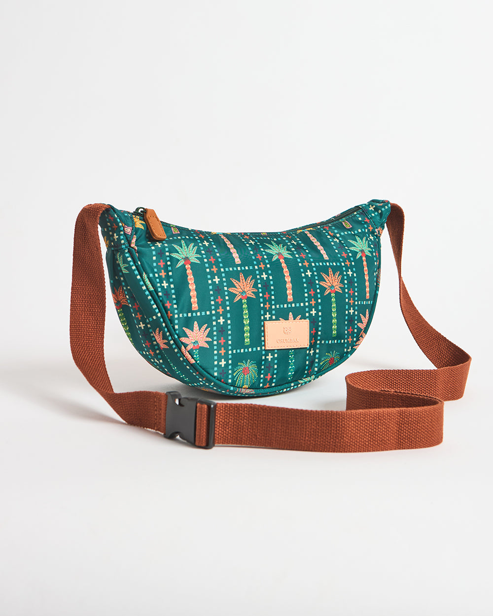 Trippy Half Moon Shoulder Bag - Palms