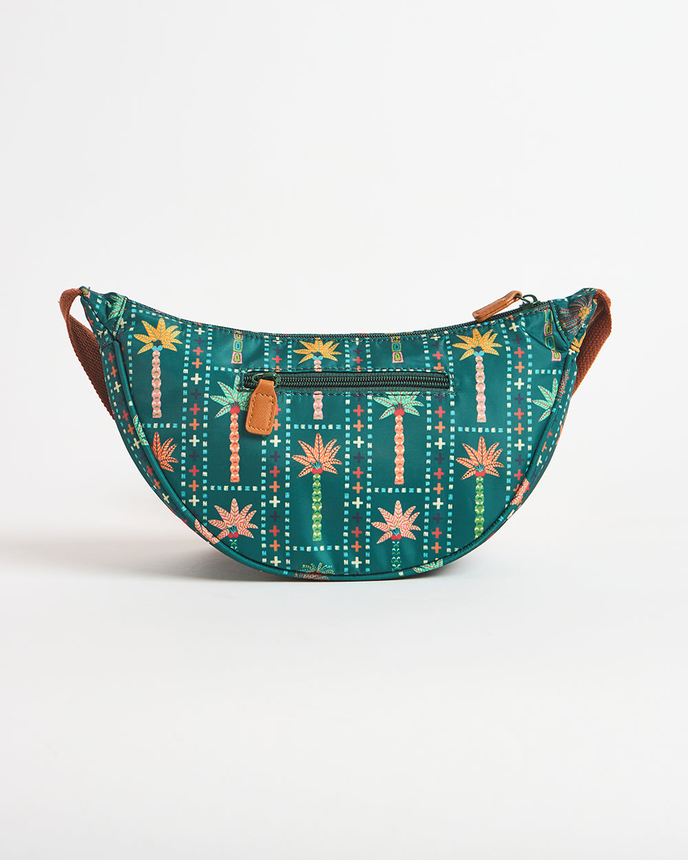 Trippy Half Moon Shoulder Bag - Palms