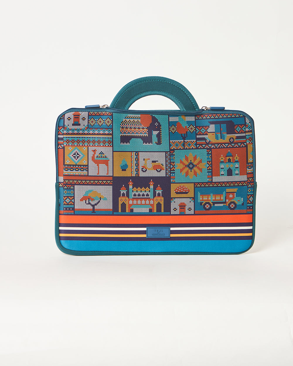Teal by Chumbak Folk Tales Laptop Sleeve, 15"