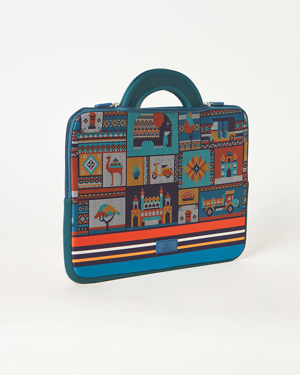 Teal by Chumbak Folk Tales Laptop Sleeve, 15"