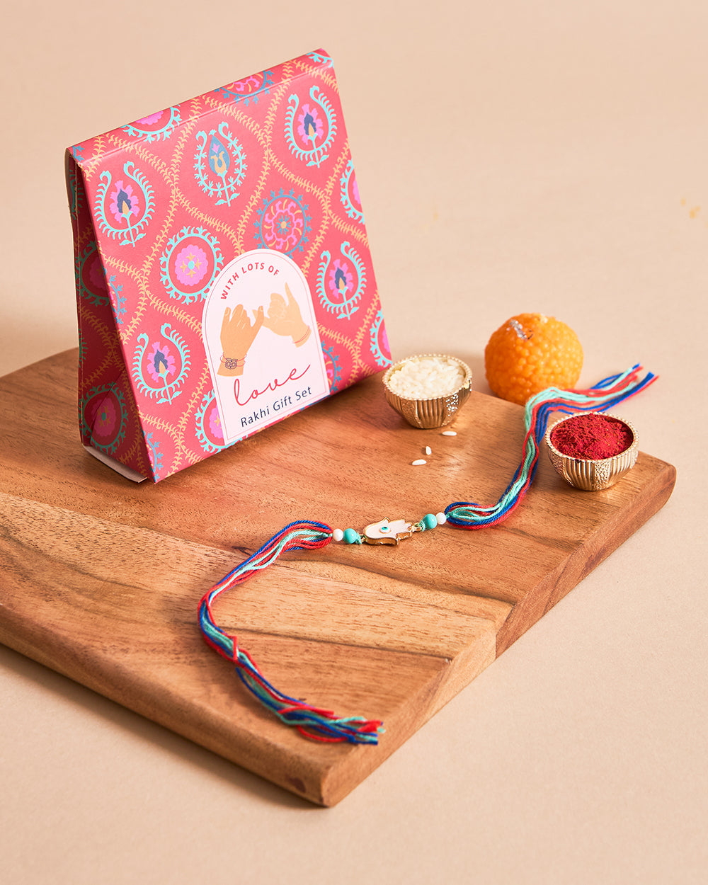 Hamsa Rakhi - Beads & Thread