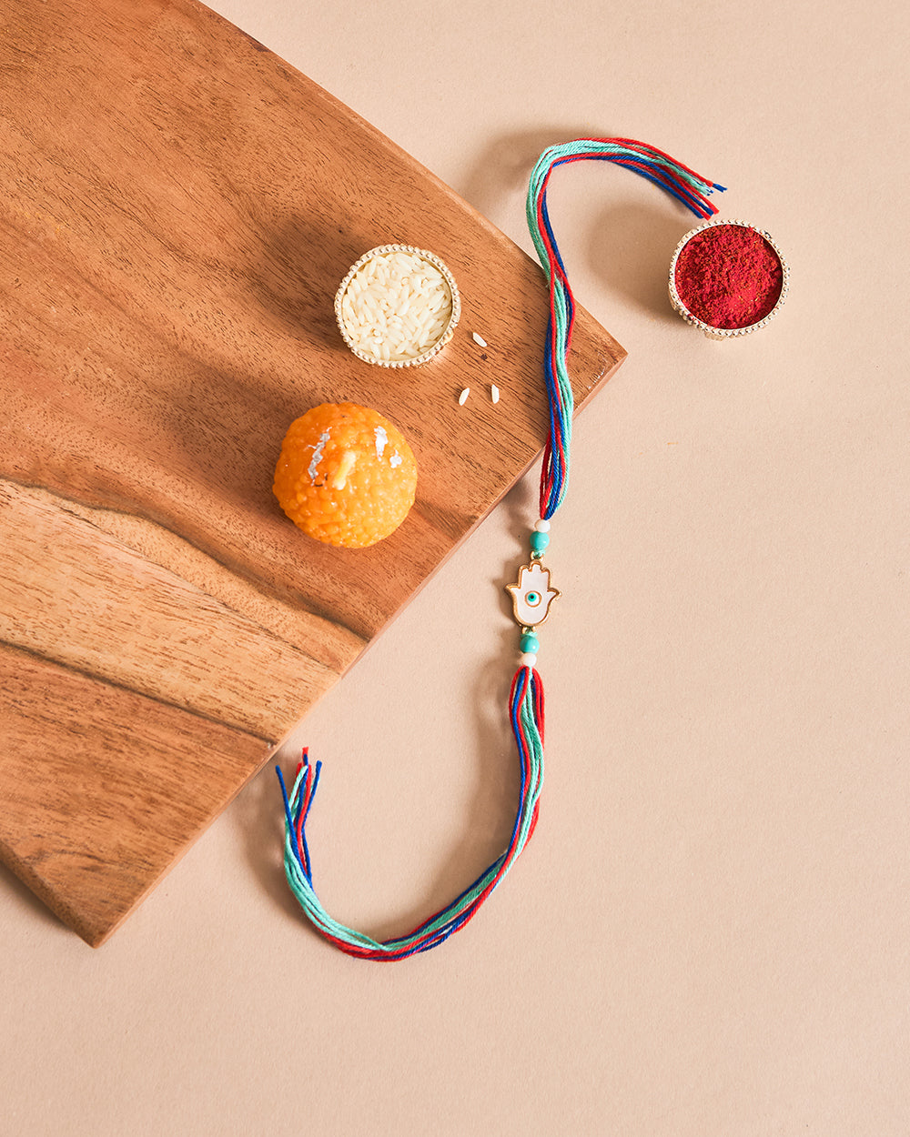 Hamsa Rakhi - Beads & Thread