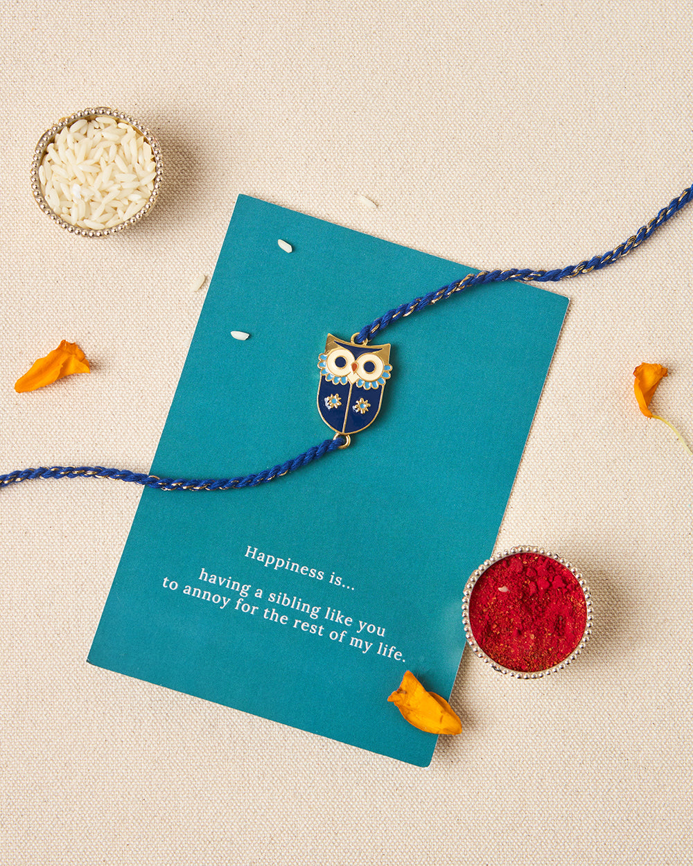 Owl-some Rakhi - Brass Motif