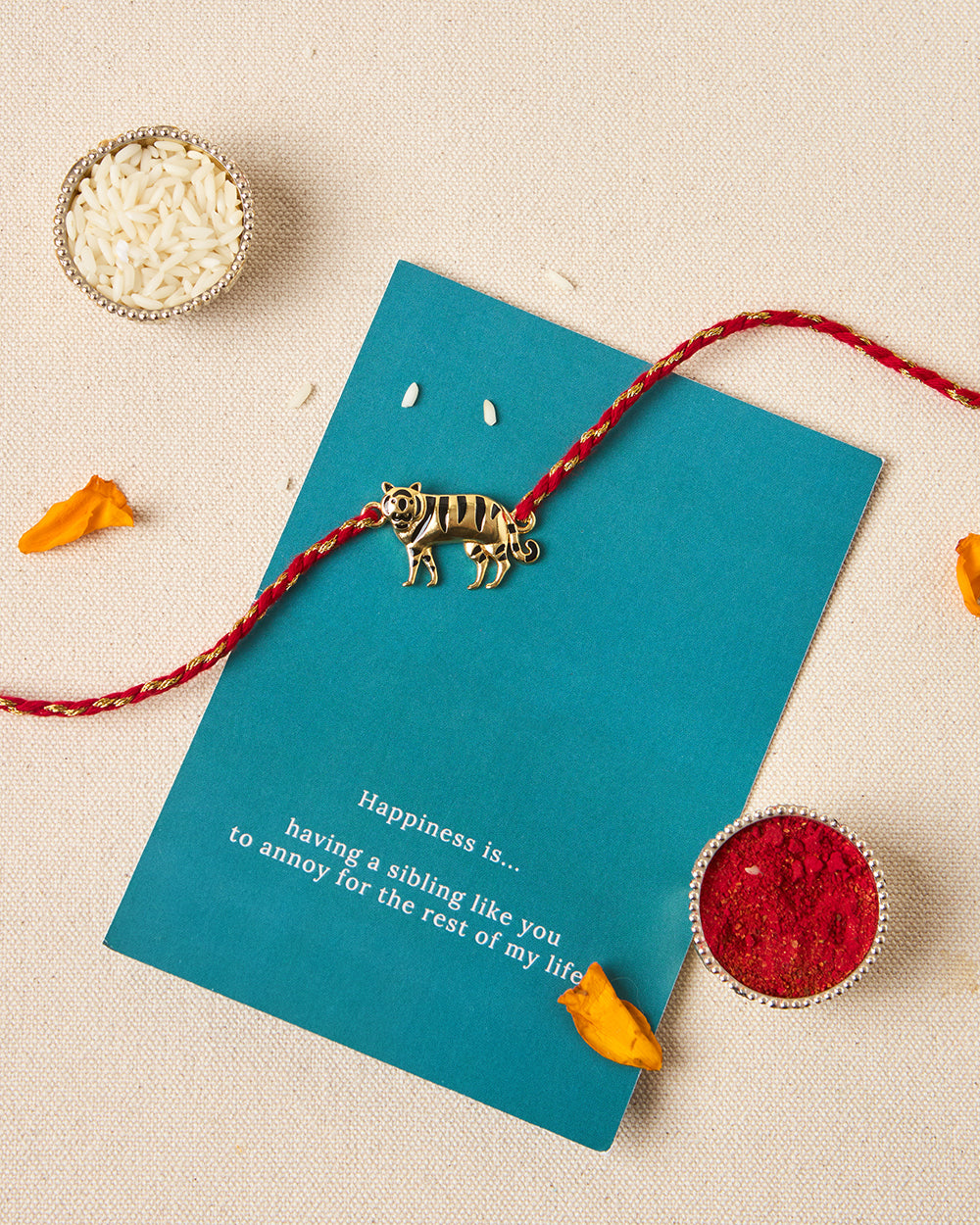 Sher Rakhi - Brass Motif