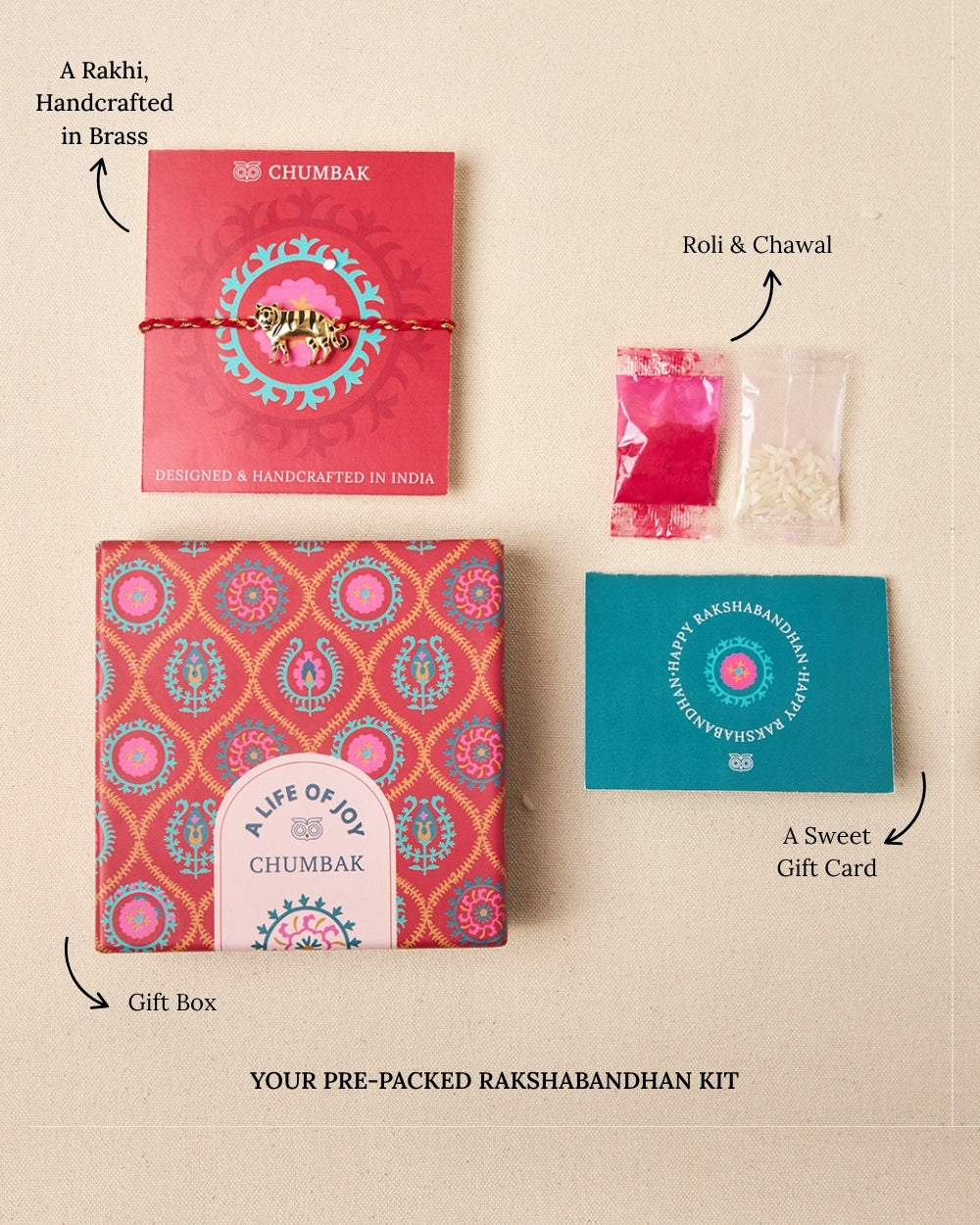 Sher Rakhi - Brass Motif