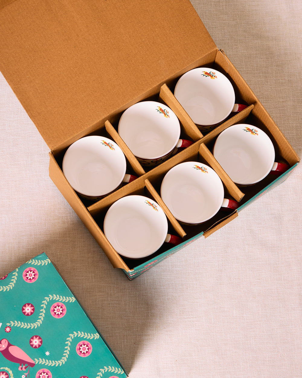Suzani Jaali Mugs Gift Set of 6 | Comes in a Gift Box