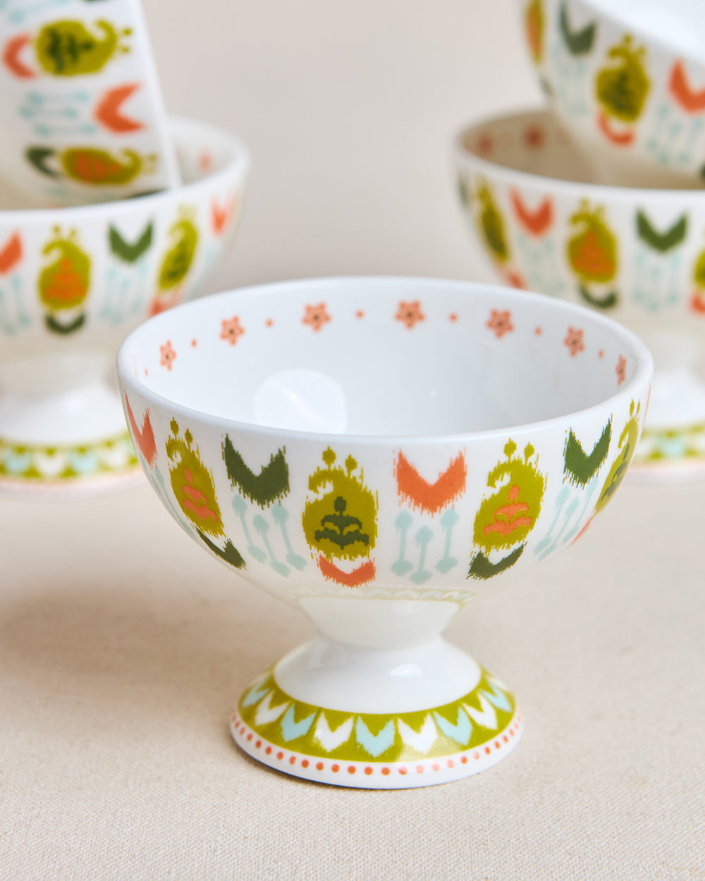Ikat Paisley Ice cream Bowls Gift Set - Set of 6, 160 ml