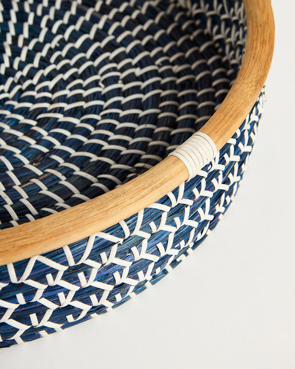 Bali Seagrass Tray, Blue - 40 cm
