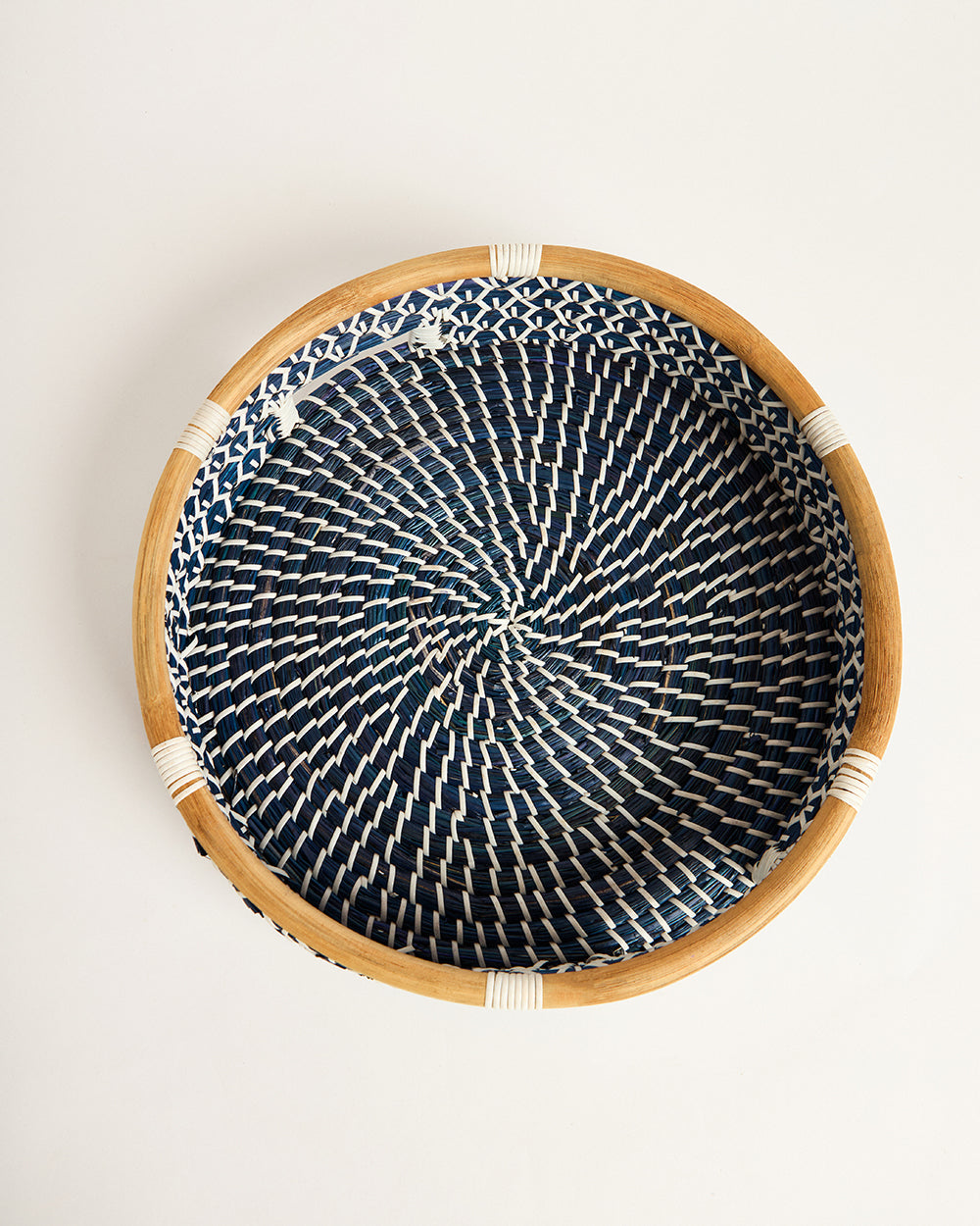 Bali Seagrass Tray, Blue - 40 cm