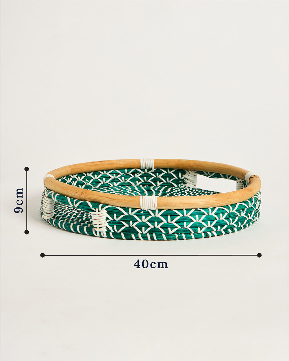 Bali Seagrass Tray, Green - 40 cm