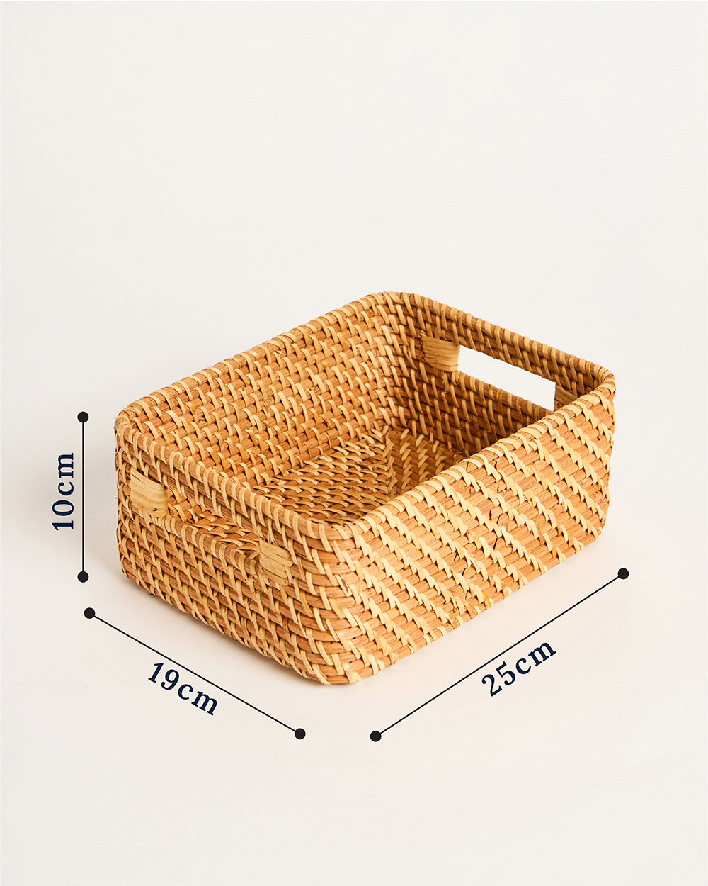 Bali Rattan Basket, Rectangular - 25 cm