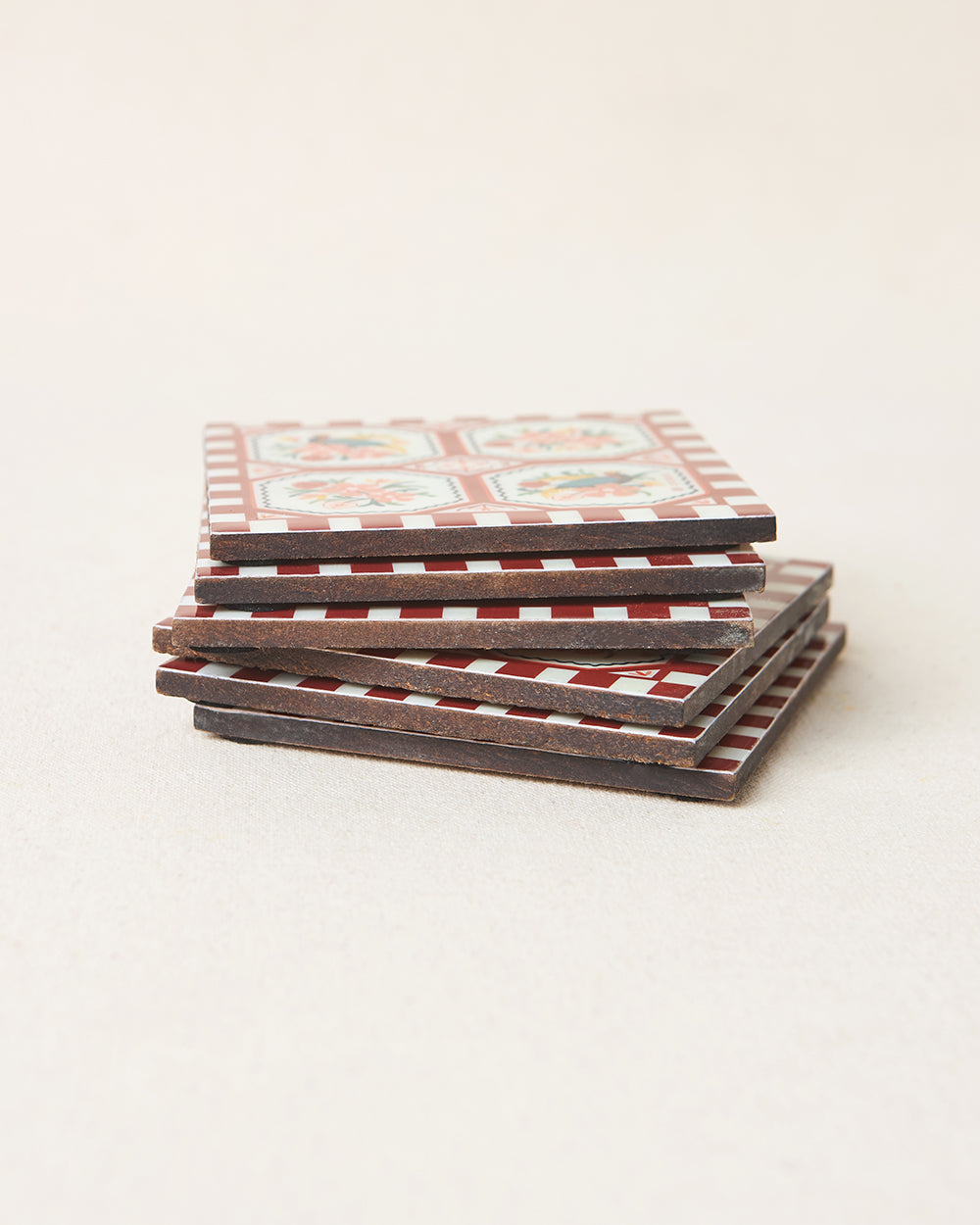 Monal Wooden Coasters - Set of 6, 4" | Kashmir Trails