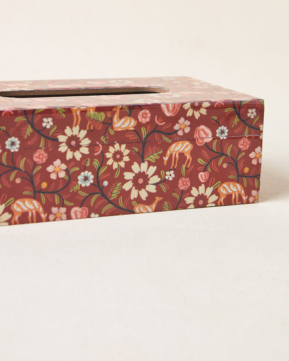 Apple Orchards Wooden Tissue Box, 9"x5" | Kashmir Trails