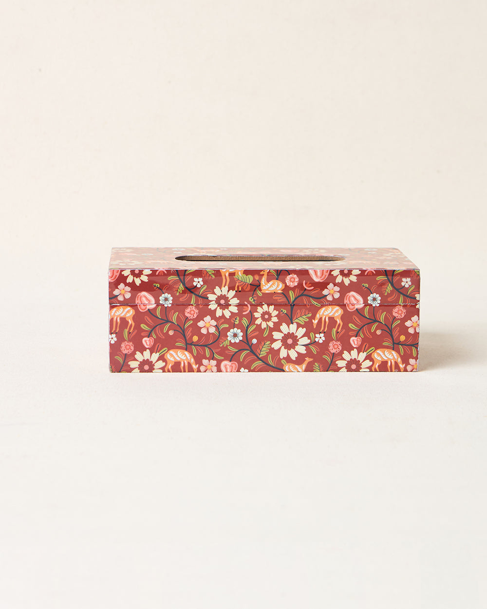 Apple Orchards Wooden Tissue Box, 9"x5" | Kashmir Trails