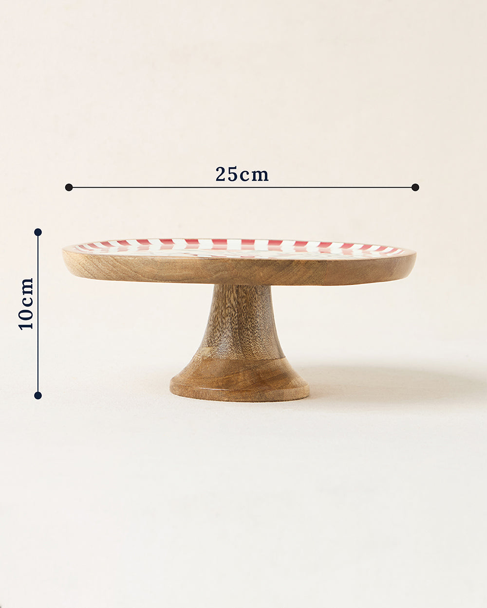 Hangul Wooden Cake Stand, 10" dia | Kashmir Trails