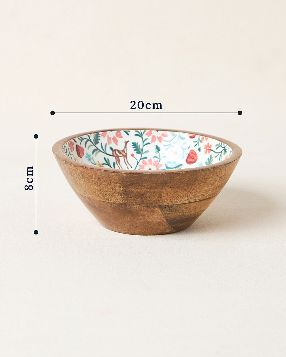 Apple Orchards Wooden Bowl,8"dia | Kashmir Trails