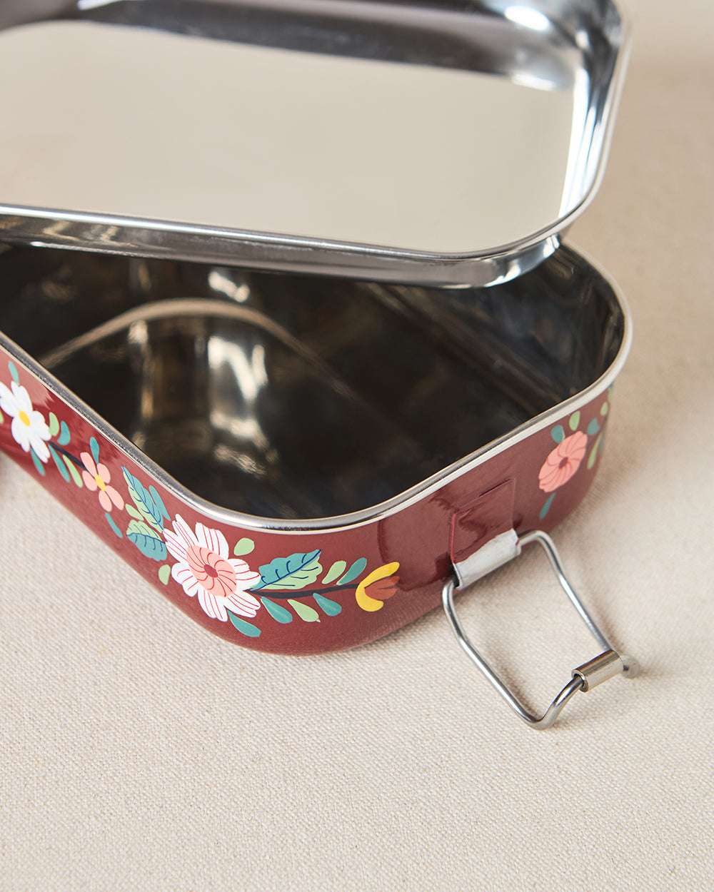 Monal Hand-painted Rectangular Tiffin, 650ml | Kashmir Trails