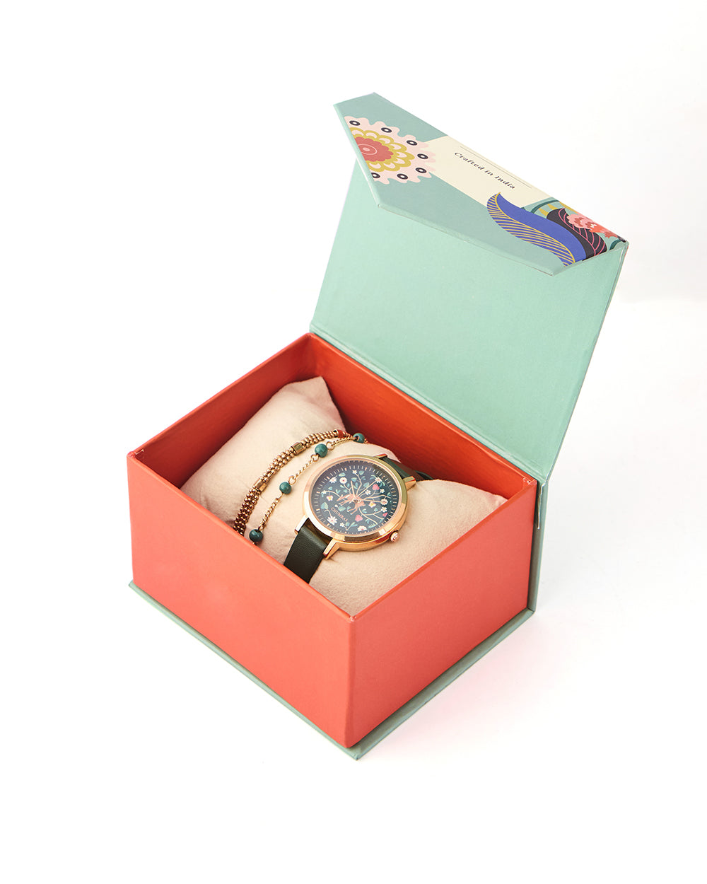 Hangul Leather Strap Watch with Bracelet Set | Kashmir Trails