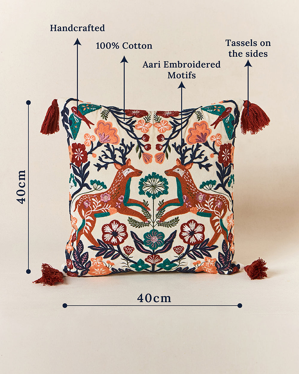 Hangul Duo Cushion Cover, 16" | Kashmir Trails
