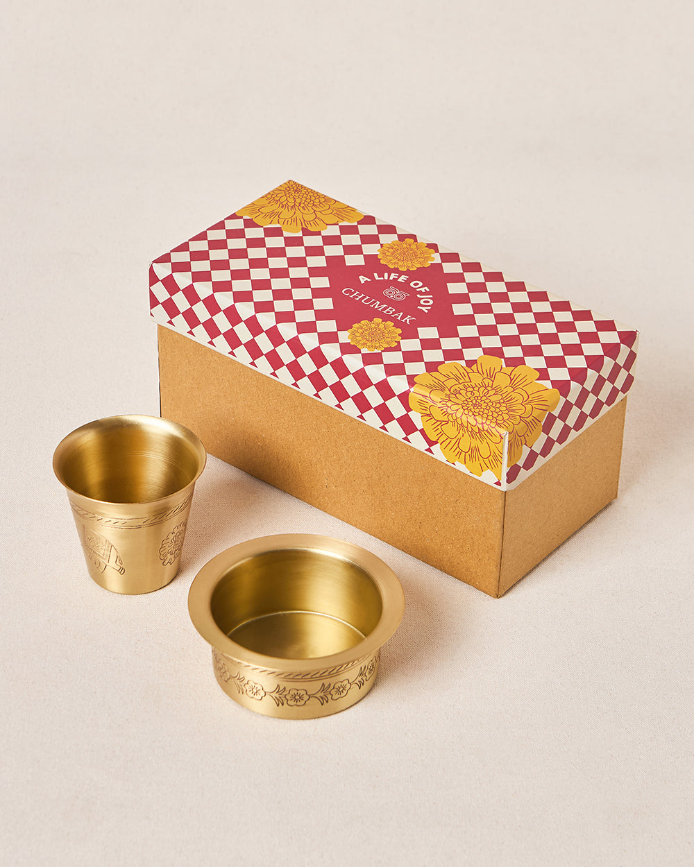 Rani Bagh Filter Coffee Brass Gift Set - Set of 2 | Palace Memoirs