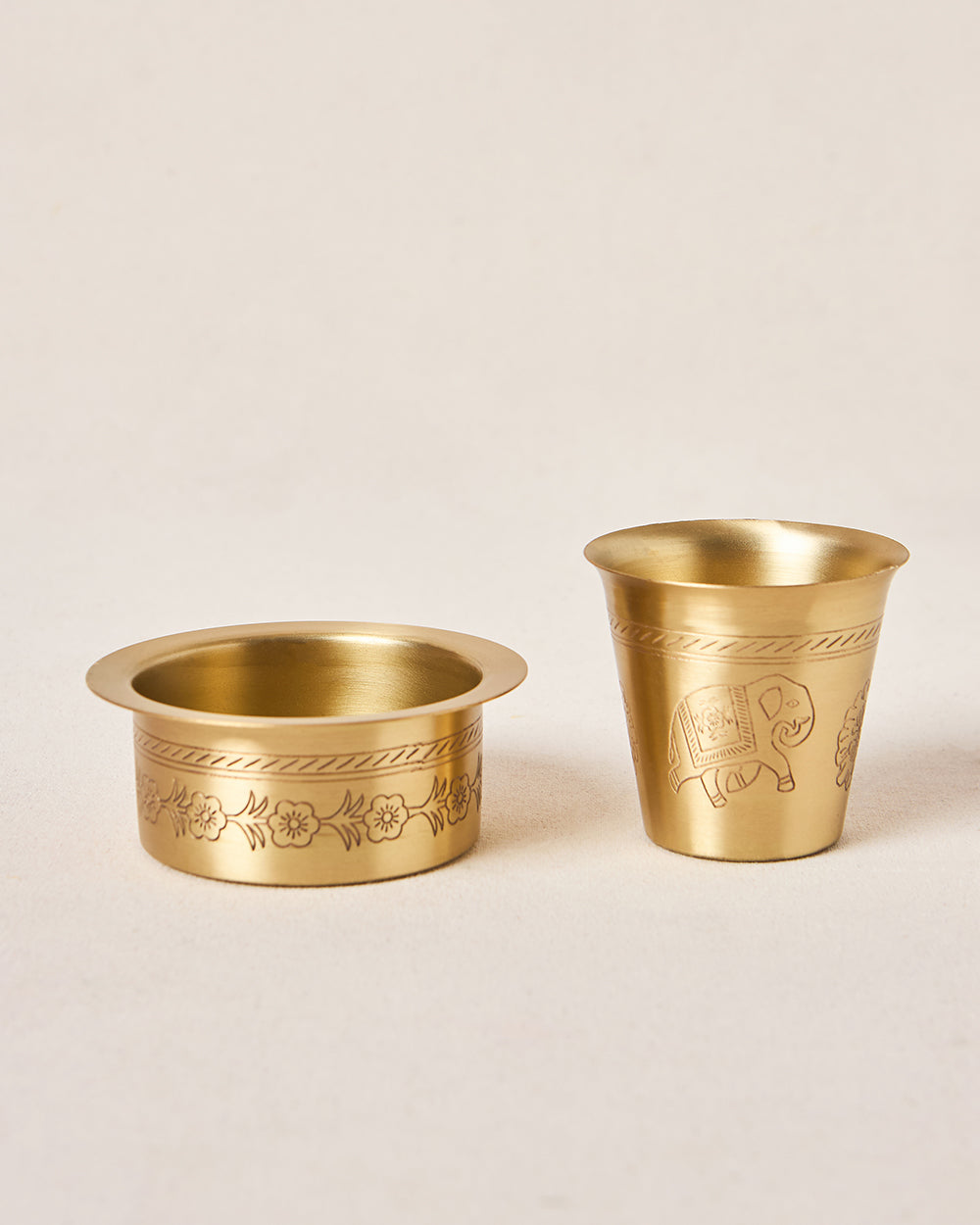 Rani Bagh Filter Coffee Brass Gift Set - Set of 2 | Palace Memoirs